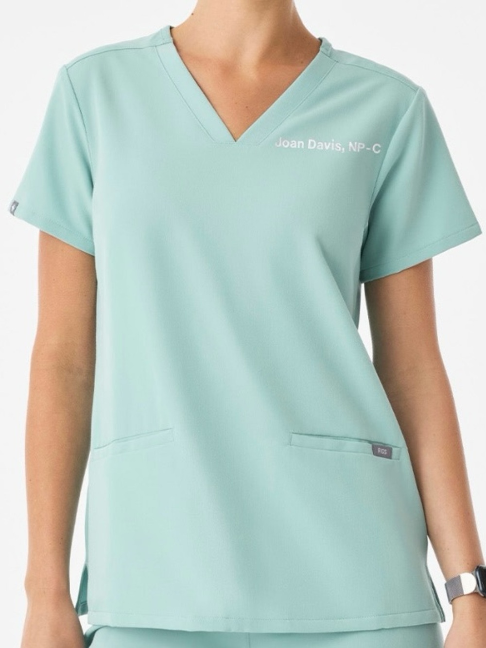 Figs Seaglass Casma 3 pocket scrub XXL top. Only worn twice.